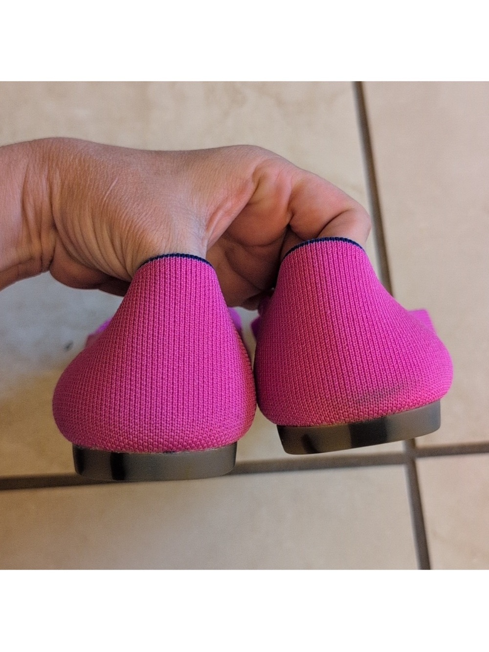 Rothy's The Point Toe Dragonfruit Hot Pink Pointed Knit Flats 9.5 - Picture 6 of 7